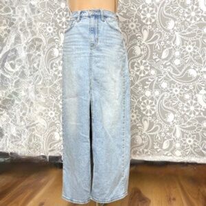 skirt UNIVERSAL THREAD XS/S blue denim straight pencil 36" long front vent